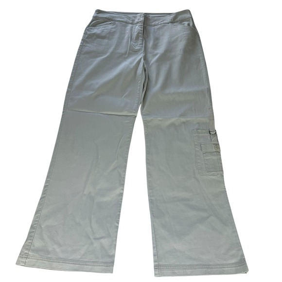 Coldwater Creek Women's Khaki Wide Leg Pants Tencel Blend Cargo Size 14 - Picture 1 of 11